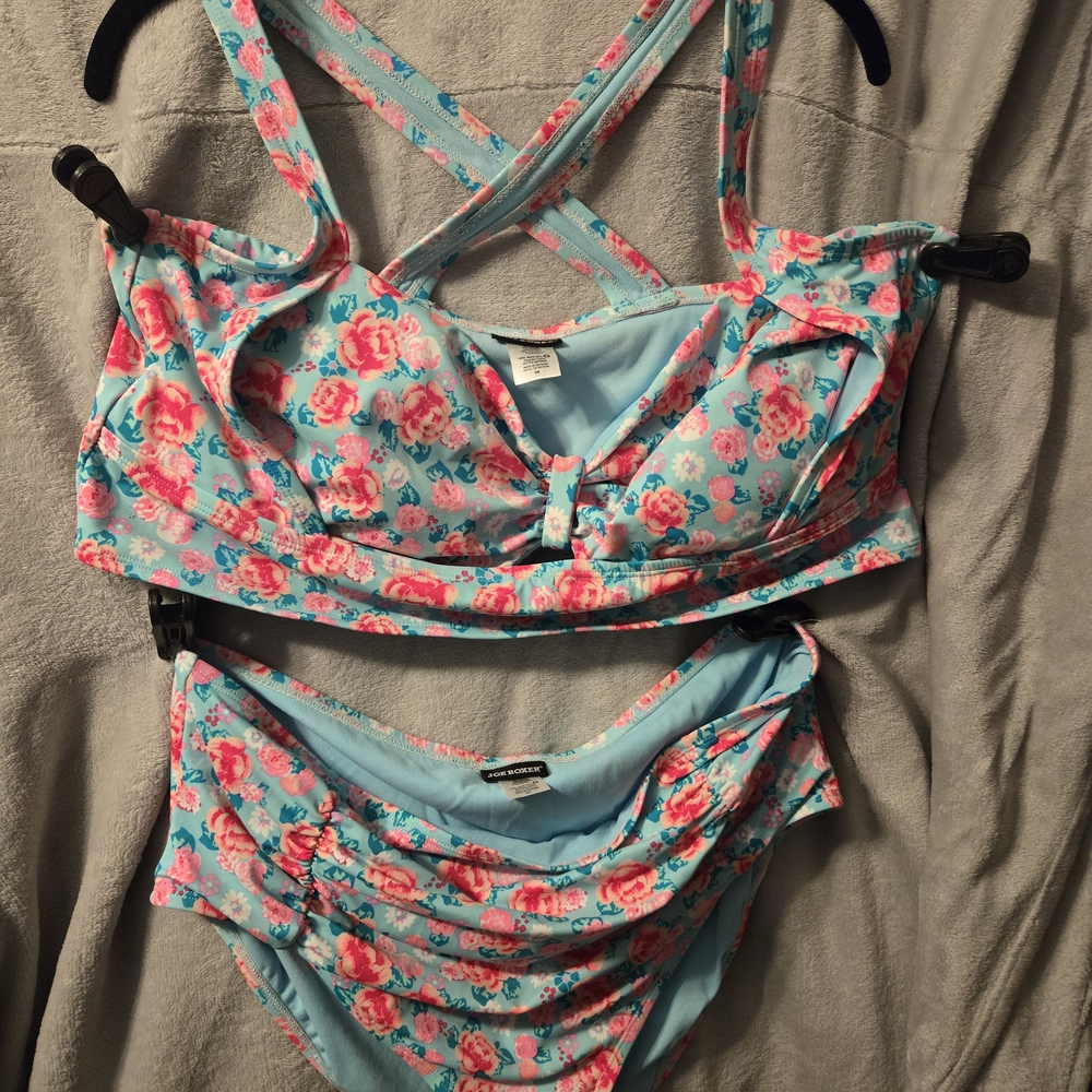 Joe Boxer Floral Bikini - Pink and Blue